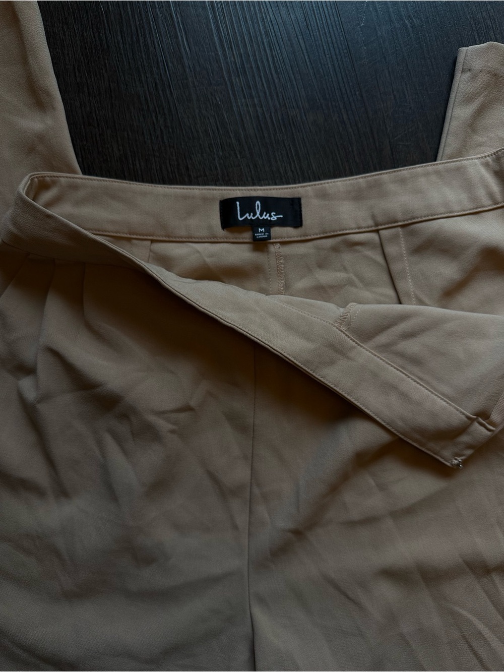 Lulu's Tan High-Waist Wide Leg Trousers